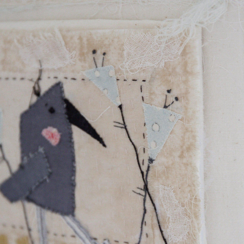Hutch Studio - Birds the Word Fabric Art Collection | The Crows Knows-Hutch Studio Original-SKU: - Bunnies By The Bay