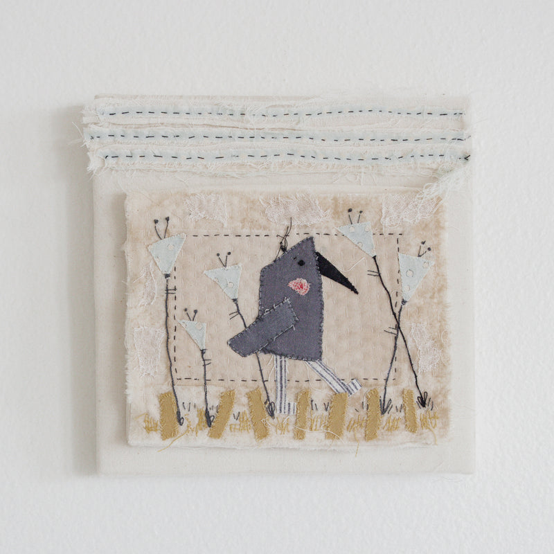 Hutch Studio - Birds the Word Fabric Art Collection | The Crows Knows-Hutch Studio Original-SKU: - Bunnies By The Bay
