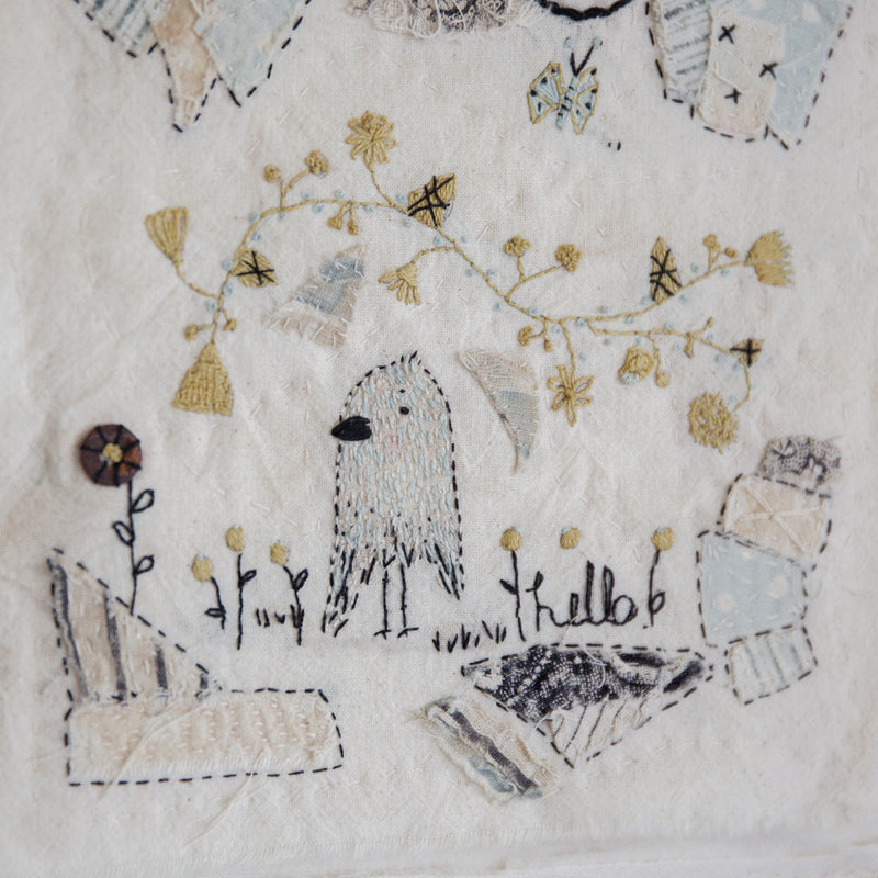 Hutch Studio - Birds the Word Fabric Art Collection | A Birds Brain-Hutch Studio Original-SKU: - Bunnies By The Bay
