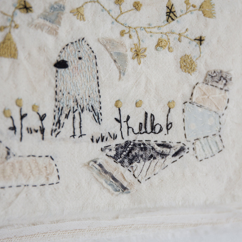Hutch Studio - Birds the Word Fabric Art Collection | A Birds Brain-Hutch Studio Original-SKU: - Bunnies By The Bay