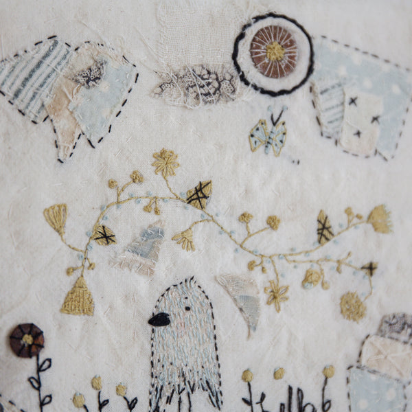 Hutch Studio - Birds the Word Fabric Art Collection | A Birds Brain-Hutch Studio Original-SKU: - Bunnies By The Bay