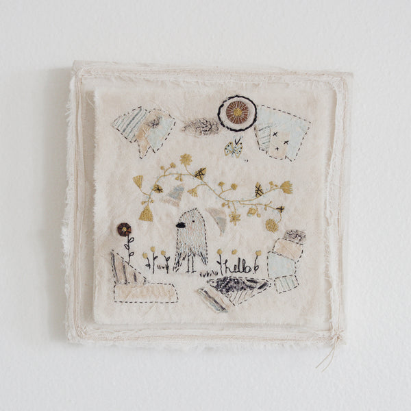 Hutch Studio - Birds the Word Fabric Art Collection | A Birds Brain-Hutch Studio Original-SKU: - Bunnies By The Bay