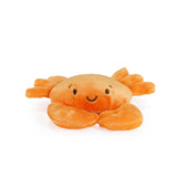 Plush crab toy on a white background