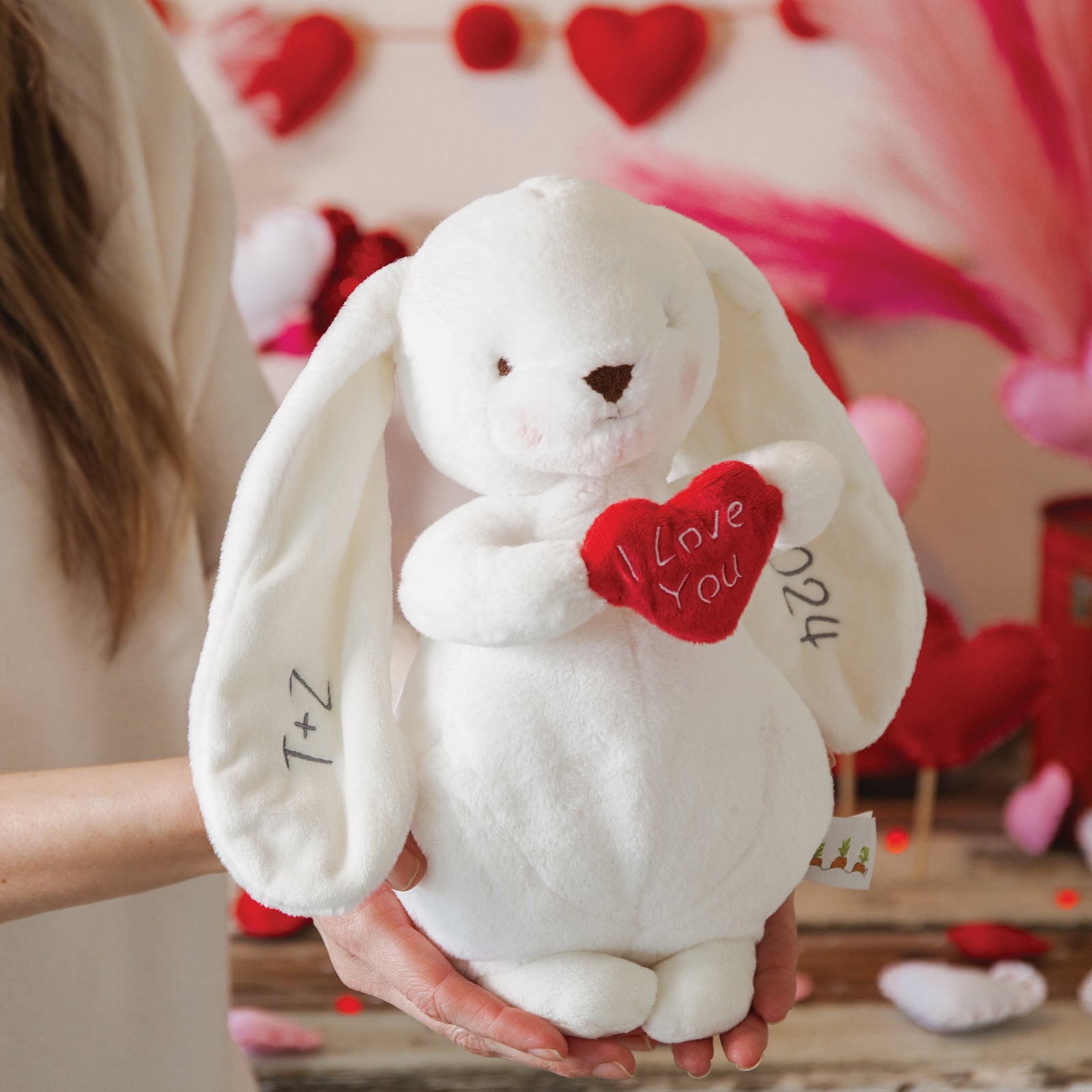 Key to My Heart, Valentine Red and outlet White Bunny Rabbit, Made in America