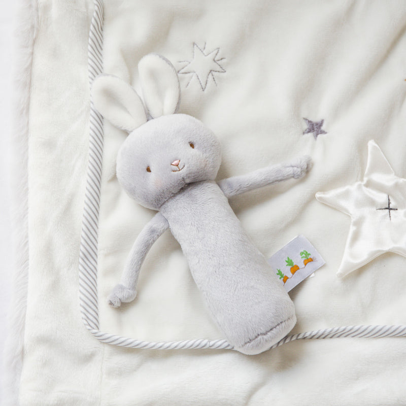 Friendly Chime Gray Bunny-Rattle-SKU: - Bunnies By The Bay