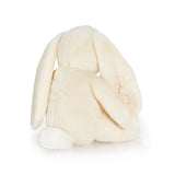 Cream plush bunny toy on a white background