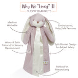 Nibble Buddy Blanket - Lilac Marble-Lovey - Buddy Blanket-SKU: 104454 - Bunnies By The Bay