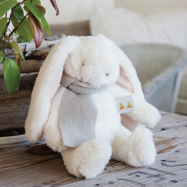Holiday Wee Nibble Cream Bunny - Gray Scarf-Holiday - Limited Editions-SKU: 598776 - Bunnies By The Bay