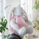 Holiday Wee Nibble Cream Bunny - Pink Scarf-Holiday - Limited Editions-SKU: 598777 - Bunnies By The Bay