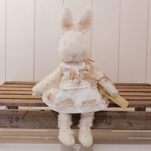 Hutch Studio - Lovely Love Note - Hand-Crafted Curly Mohair Cream Bunny-Hutch Studio Original-SKU: - Bunnies By The Bay