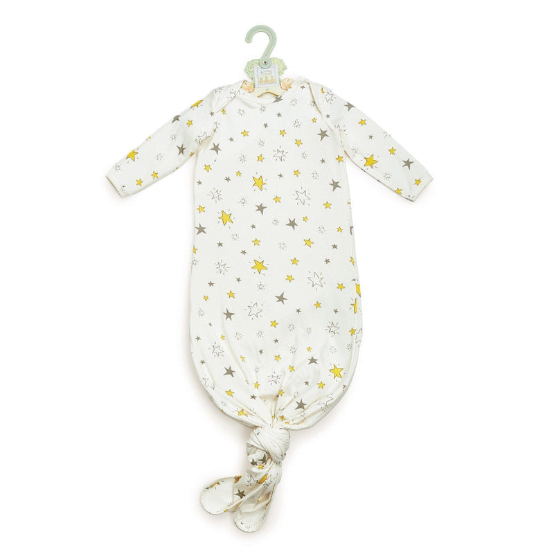 Image of Glad Dreams Knotty Nighty & Night Cap-Apparel-Bunnies By the Bay-0-3 months-Yellow Stars-bbtbay