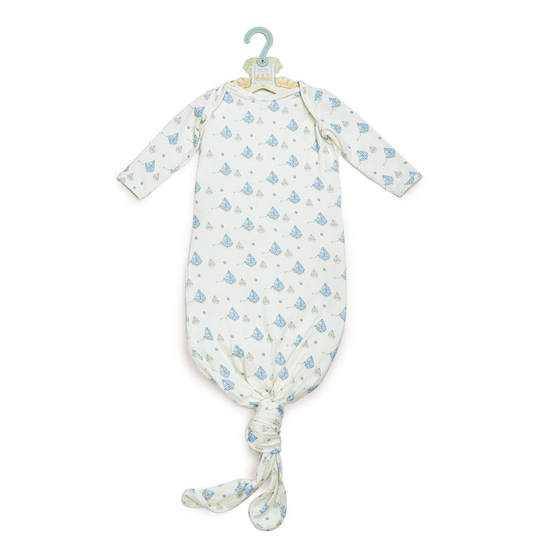 Image of Best Friends Knotty Nighty & Night Cap-Apparel-Bunnies By the Bay-0-3 months-Cream/Blue-bbtbay