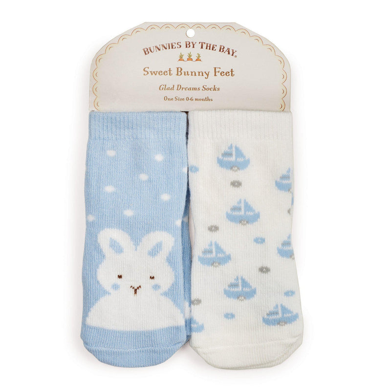 Image of Best Friends Socks - 2 pair-Apparel-Bunnies By the Bay-0-6 months-Blue/White-bbtbay