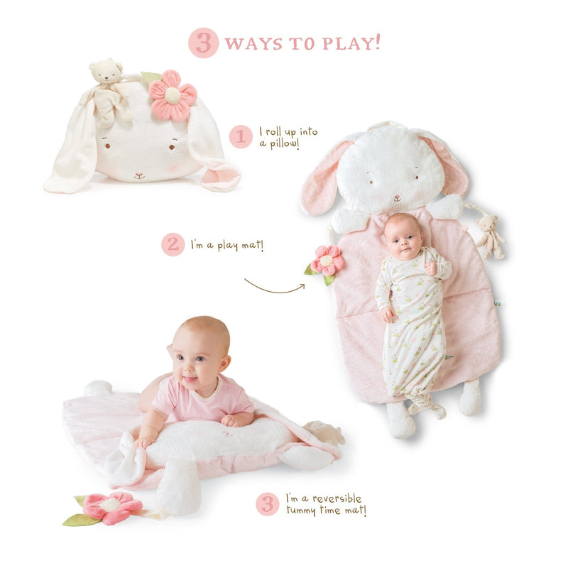 Blossom Bunny Pillow Play Mat in Baby Girl Gift Tummy Time