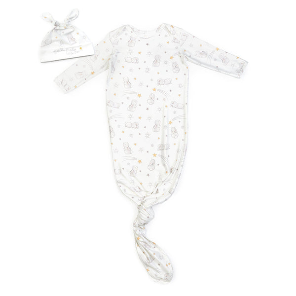 Bloom Twinkle Twinkle Knotty Gown Set-Apparel-0-3 months-Little Star Print-Bunnies By The Bay