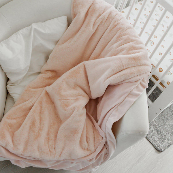 Big Cozy Nibble Fur Blanket - Pink 50 x 60-Blanket-SKU: 103122 - Bunnies By The Bay