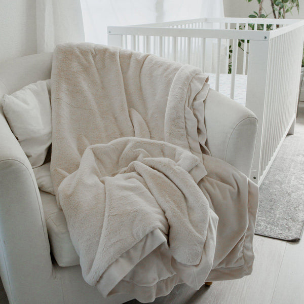 Big Cozy Nibble Fur Blanket - Cream 50 x 60-Blanket-SKU: 103124 - Bunnies By The Bay