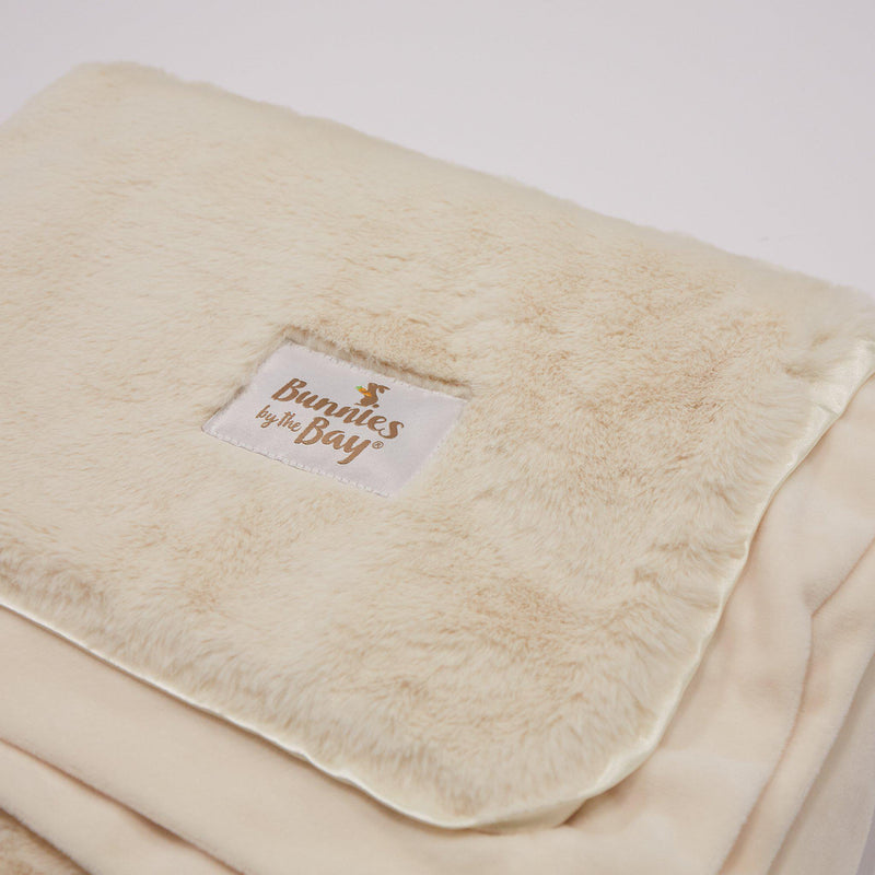 Big Cozy Nibble Fur Blanket - Cream 50 x 60-Blanket-SKU: 103124 - Bunnies By The Bay