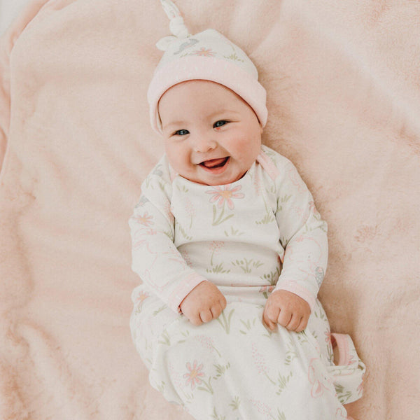 Newborn Friendship Blossom Knotty Gown and Hat Set-Apparel-SKU: 103139 - Bunnies By The Bay