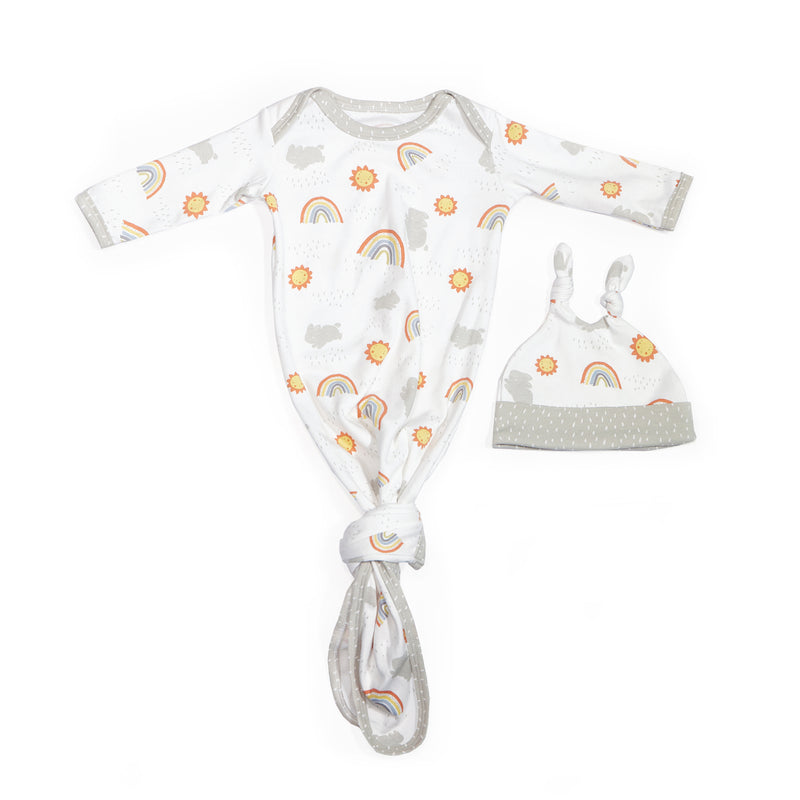 Newborn Little Sunshine Knotty Gown and Hat Set-Clothing-SKU: 103140 - Bunnies By The Bay