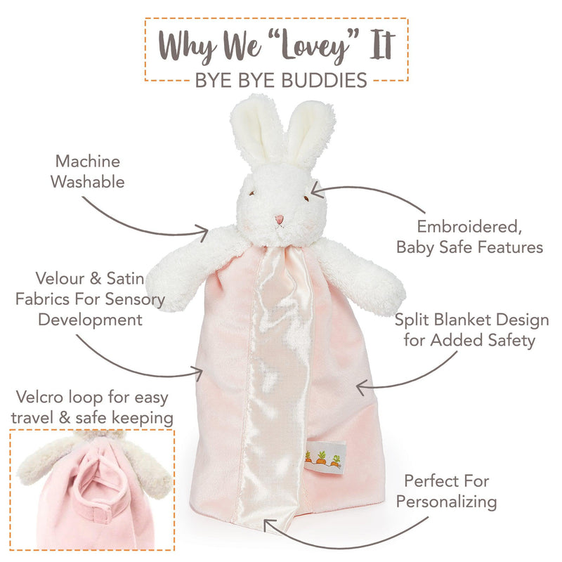 Little Me Lovie Bunny Rabbit Baby Snuggle Security Blanket Pink