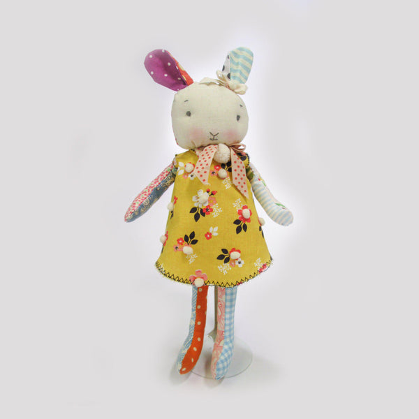 RETIRED - Hutch Studio - Bunny in Yellow Dress - One Of A Kind Bunny-HutchStudio Original-SKU: HS2A - Bunnies By The Bay