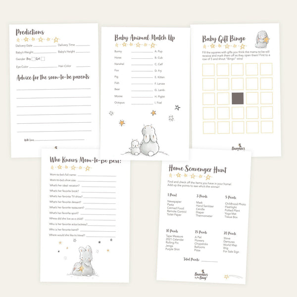 Printable Baby Shower Game Bundle - Bloom Bunny Theme-Printables-SKU: - Bunnies By The Bay