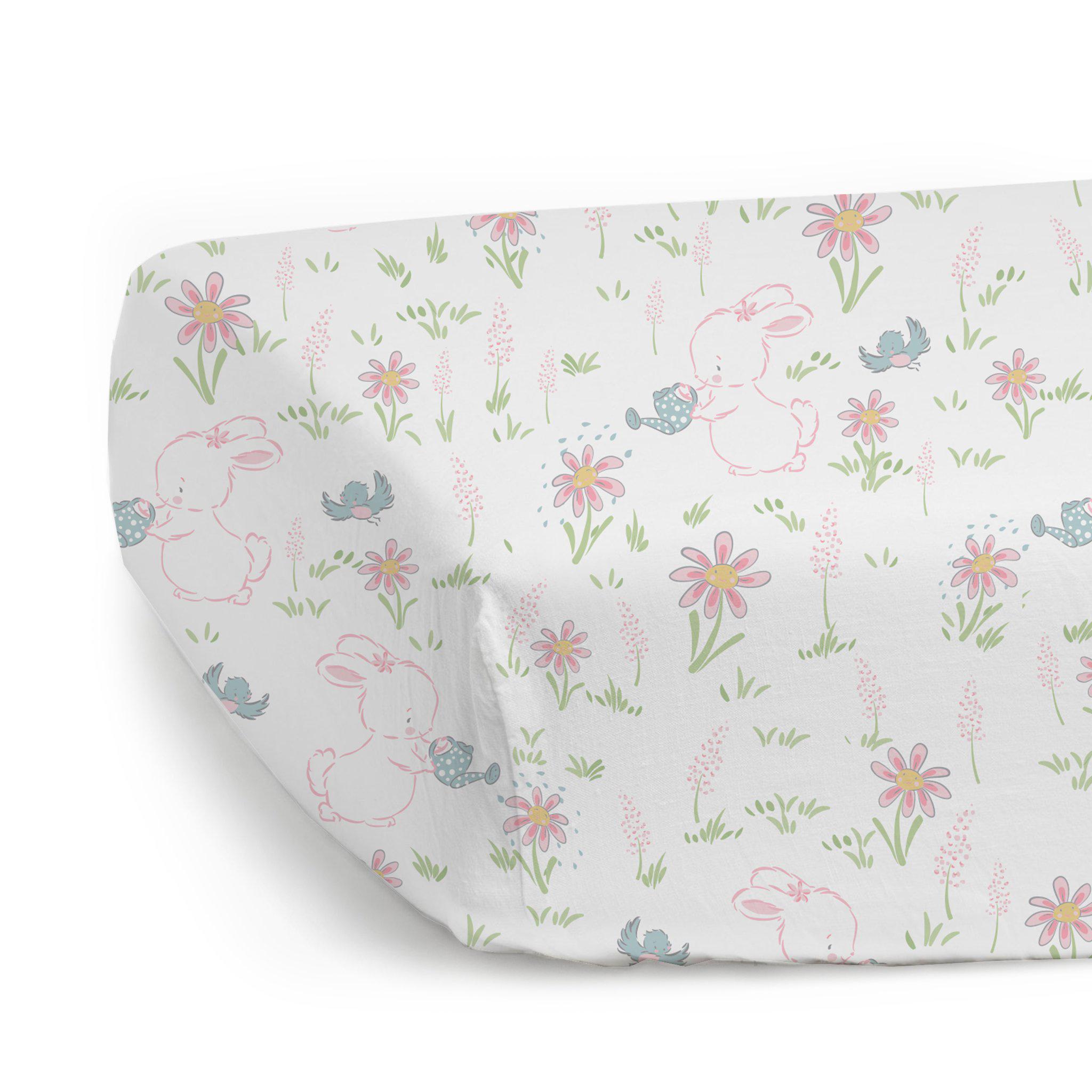 Friendship Blossoms Crib Sheet | Baby Girl Nursery Décor