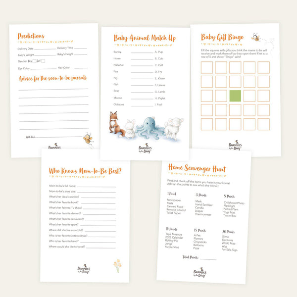 Printable Baby Shower Game Bundle - Buzzbee Bee Theme-Printables-SKU: - Bunnies By The Bay