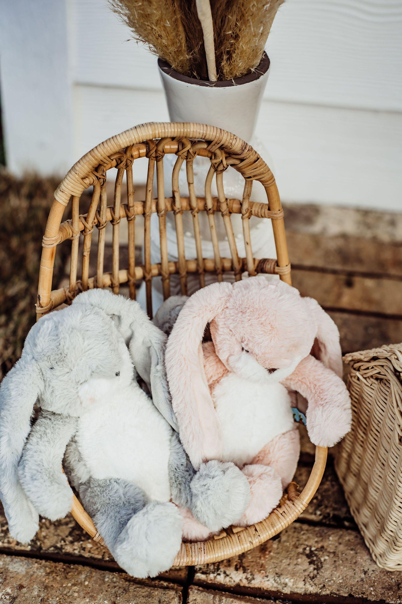 Wee Nibble 8” Bunny | Stuffed Animal | Gray Bunny Plush - Bunnies