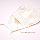 Adult Cloth Face Mask - Bloom Bunny with Stars-SKU: 101165 - Bunnies By The Bay
