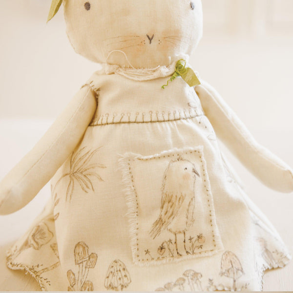 Hutch Studio Original - Teena Toadstool- Hand-Crafted Cotton & Knit Bunny-Hutch Studio Original-SKU: HS324 - Bunnies By The Bay