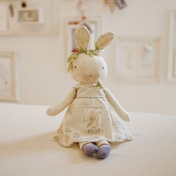 Hutch Studio Original - Teena Toadstool- Hand-Crafted Cotton & Knit Bunny-Hutch Studio Original-SKU: HS324 - Bunnies By The Bay