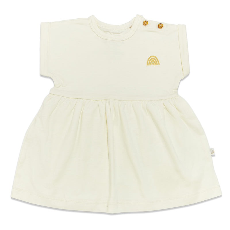 Kudaa Organic Short Sleeve Twirl Dress - Sugar Cookie-Clothing-SKU: 910326 - Bunnies By The Bay