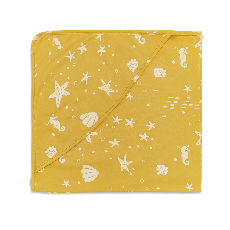 Kudaa Organic Print Receiving Blanket - Sunny Yellow-Clothing-SKU: 910212 - Bunnies By The Bay