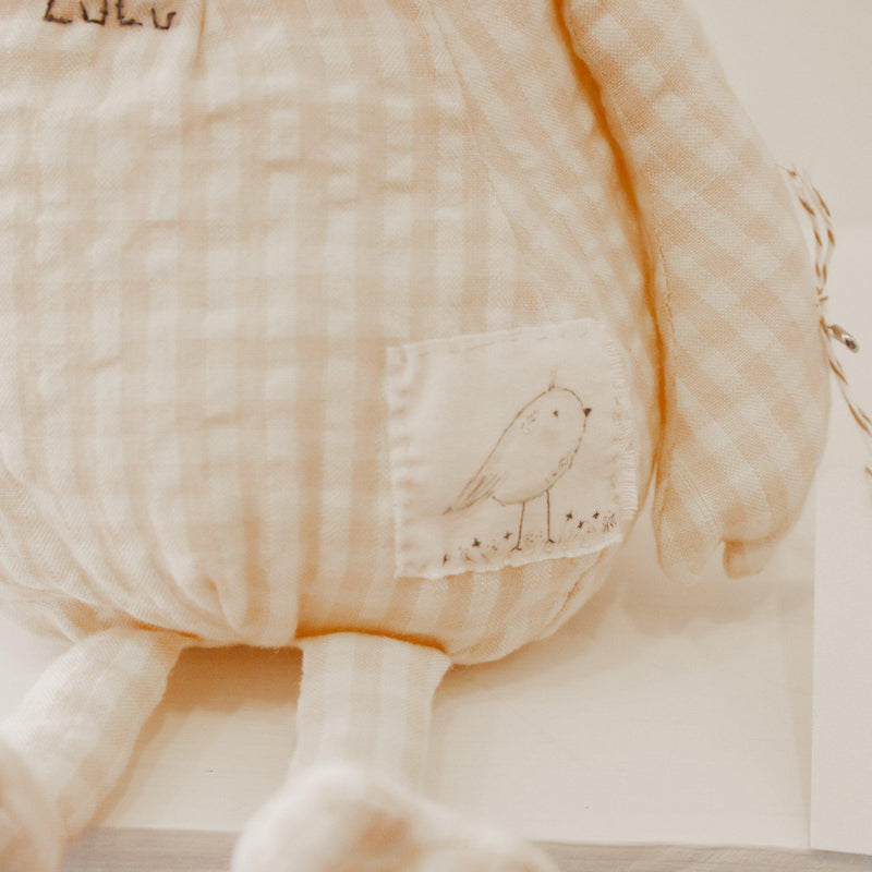 Hutch Studio - Lulu Gingham - One of a Kind Pig-HutchStudio Original-SKU: - Bunnies By The Bay