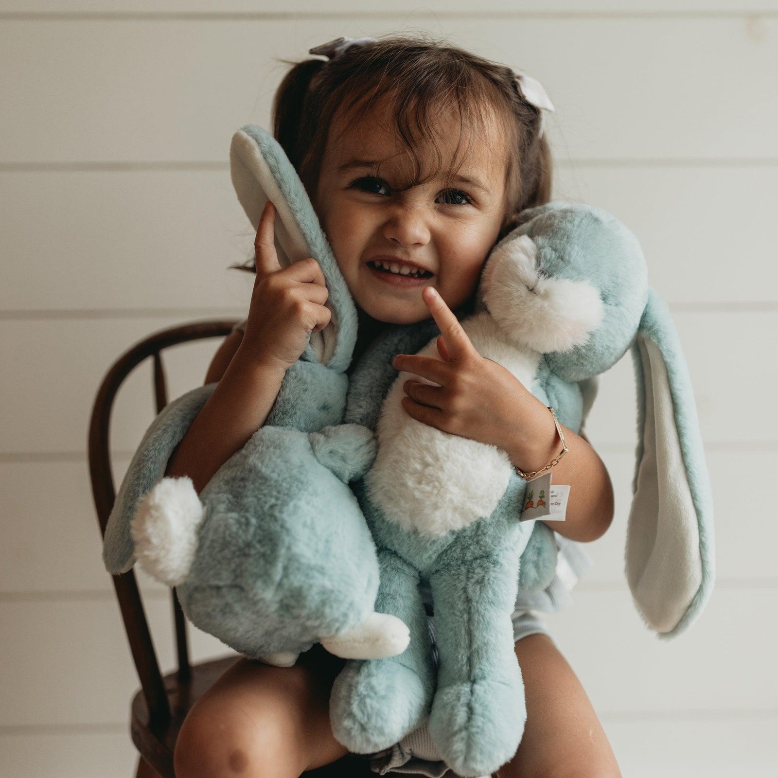 Tiny Nibble Bunny - Stormy Blue | Little Stuffed Bunny
