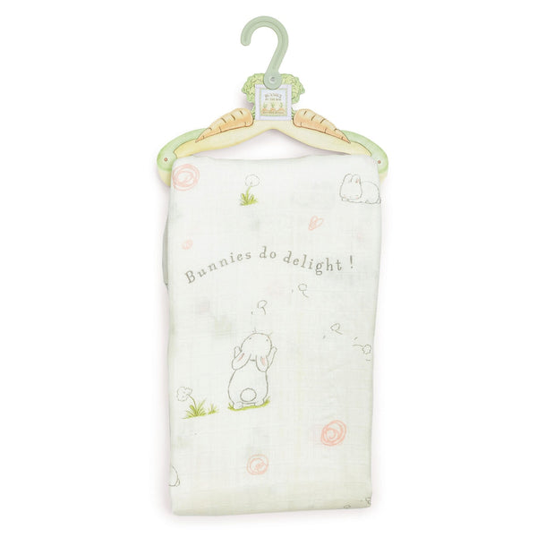 Image of Bunnies Do Delight Swaddle Blanket-Bunnies By The Bay-bbtbay