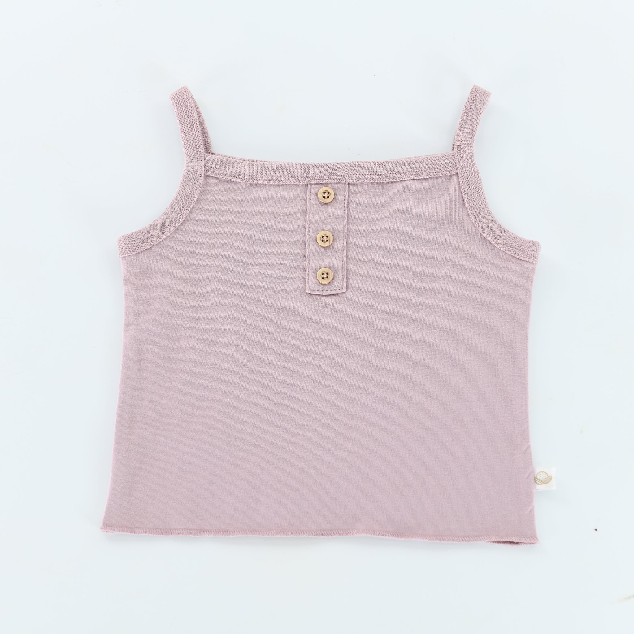 Kudaa Organic Button Tank - Wood Rose | Organic Baby Clothing