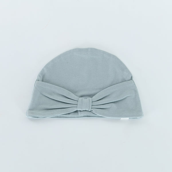 Kudaa Organic Bow Hat - Bay Blue-Apparel-SKU: - Bunnies By The Bay