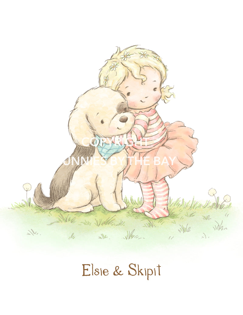 Image of Digital Art: Elsie & Skipit-Digital Art-Bunnies By The Bay-bbtbay