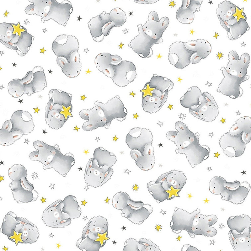 Image of Fabric - Bloom and Little Star Collection - Happy Bunnies - 1/4 yard-Fabric-Bunnies By The Bay-bbtbay
