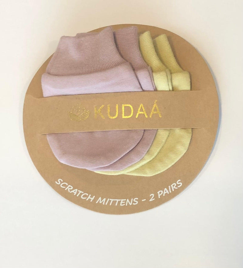 Kudaa Organic Baby Mitten Set - Wood Rose & Green Tea-Clothing-SKU: 910097 - Bunnies By The Bay