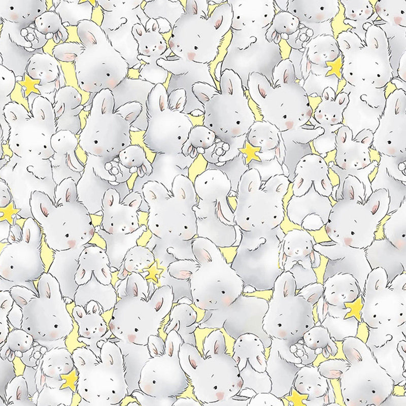 Image of Fabric - Bloom and Little Star Collection - Packed Bunnies - 1/4 yard-Fabric-Bunnies By The Bay-bbtbay