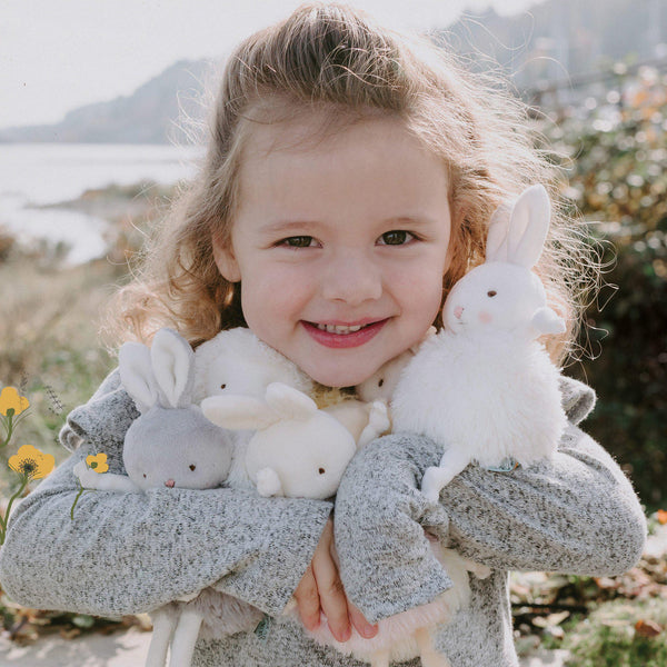 Bunny Plush Stuffed Animal - Roly Poly Bloom Gray - Limited Edition-Stuffed Animal-SKU: 101021 - Bunnies By The Bay