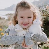 Bunny Plush Stuffed Animal - Roly Poly Rutabaga Cream Bunny - Limited Edition-Stuffed Animal-SKU: 101064 - Bunnies By The Bay