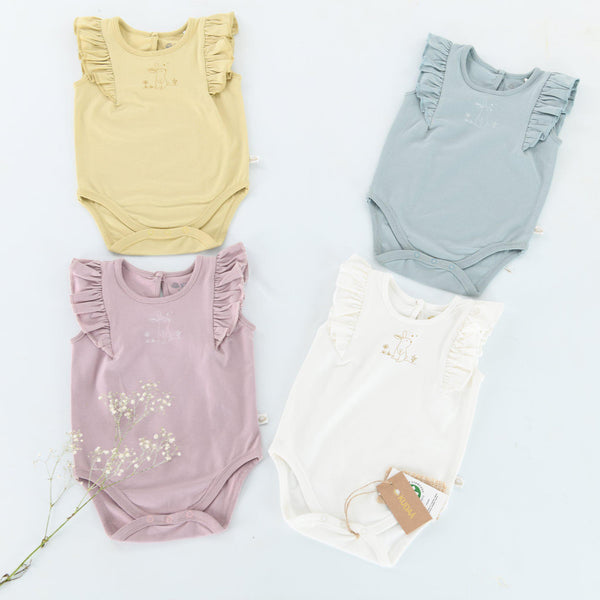Kudaa Organic Frilly Bunsuit - Wood Rose-Apparel-SKU: - Bunnies By The Bay