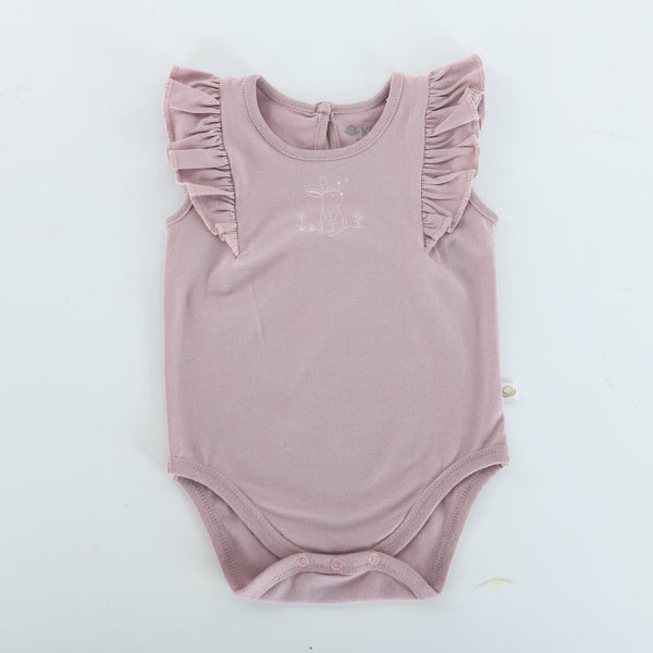 Kudaa Organic Frilly Bunsuit - Wood Rose-Apparel-SKU: - Bunnies By The Bay