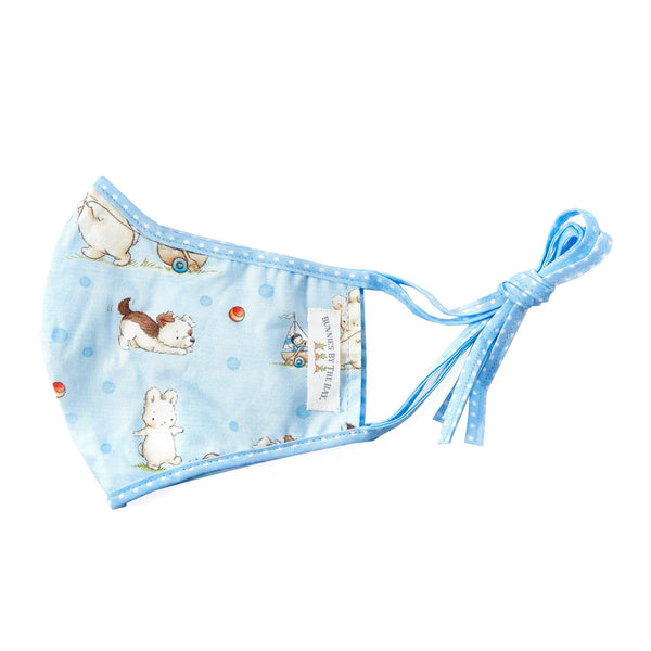 Bud Bunny and Skipit Pup Cloth Face Mask for Adults and Kids-Bud Bunny and Skipit Puppy-SKU: - Bunnies By The Bay