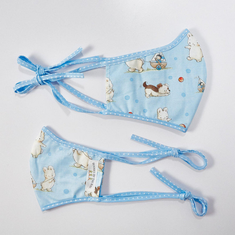 Bud Bunny and Skipit Pup Cloth Face Mask for Adults and Kids-Bud Bunny and Skipit Puppy-SKU: - Bunnies By The Bay